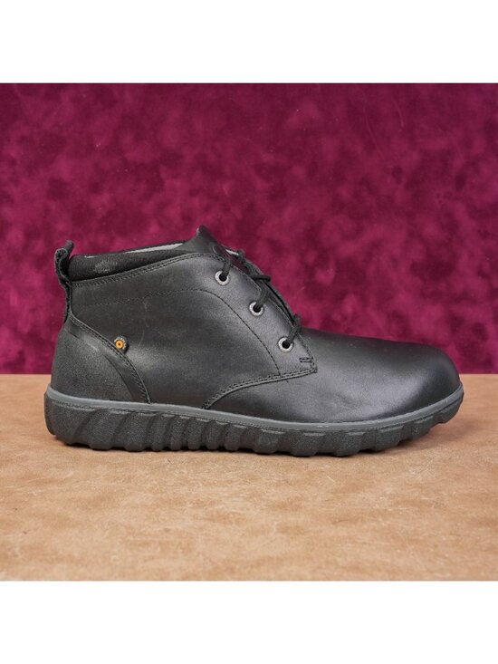 Bogs Women Casual Chukka Black Leather Lace-up Waterproof Ankle Boots size 11.5 main image 4